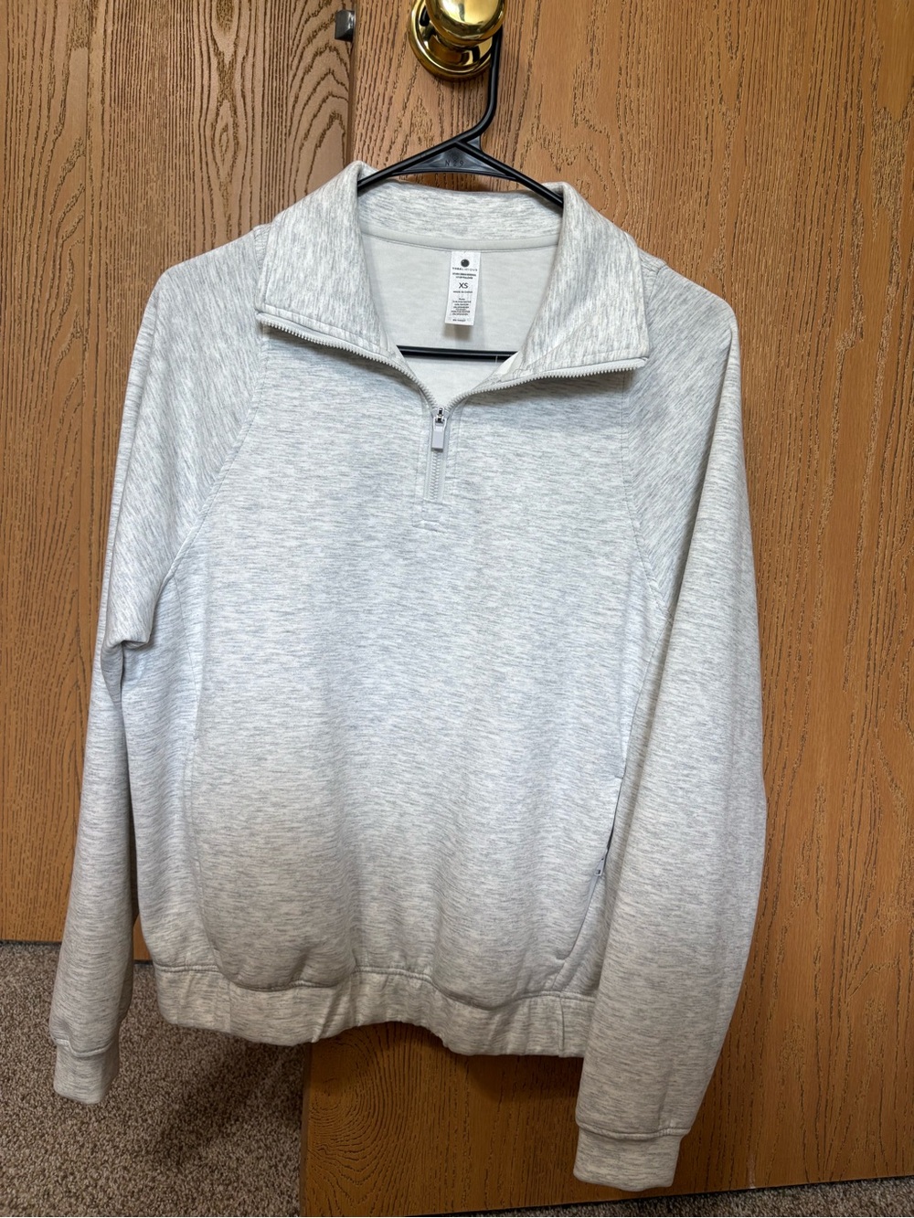 Women’s Half-Zip Pullover Sweater - Light Heather Gray